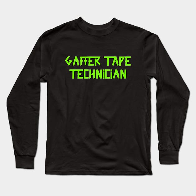 Gaffer tape technician Green Tape Long Sleeve T-Shirt by sapphire seaside studio